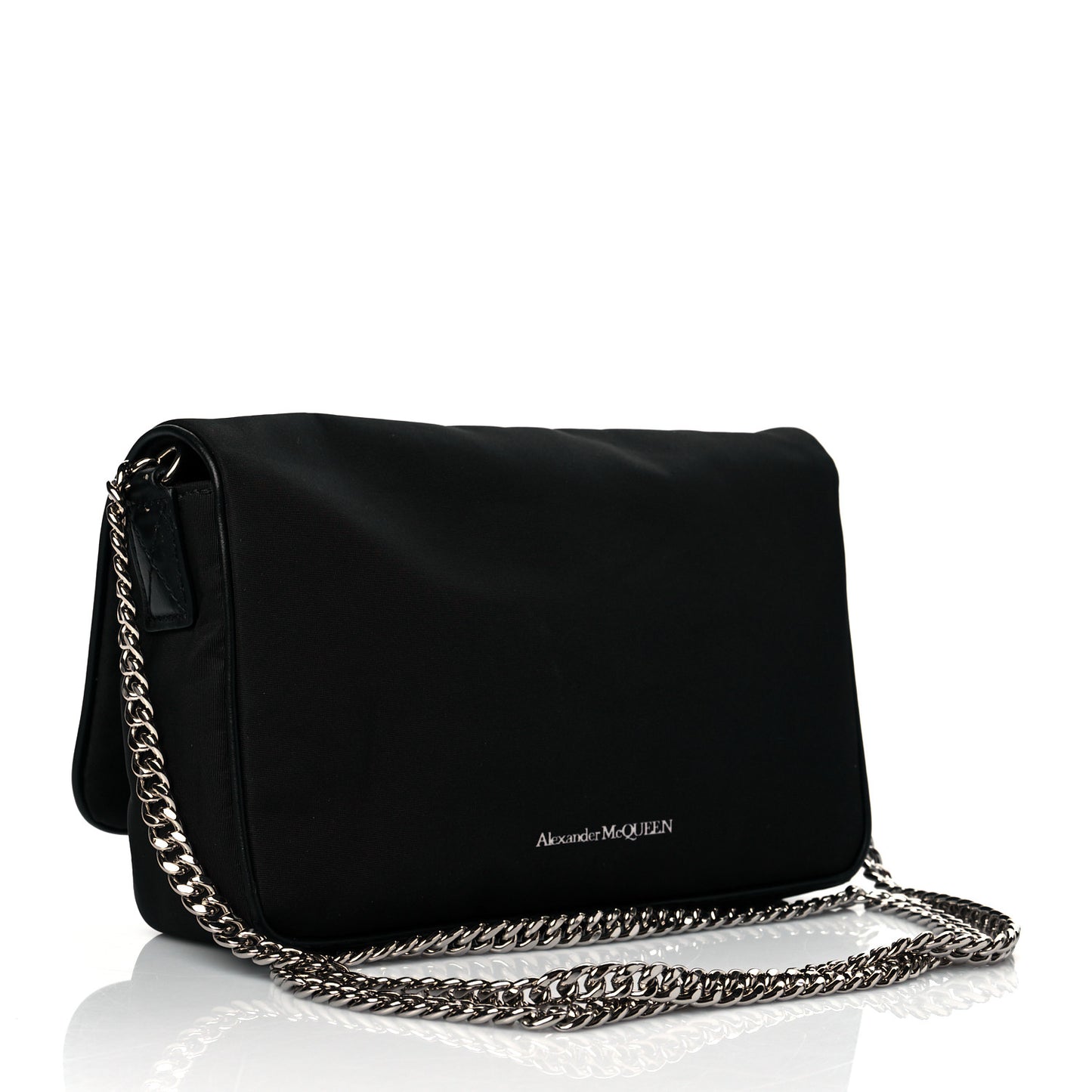 Nylon Graffiti Skull Small Crossbody Bag Black White