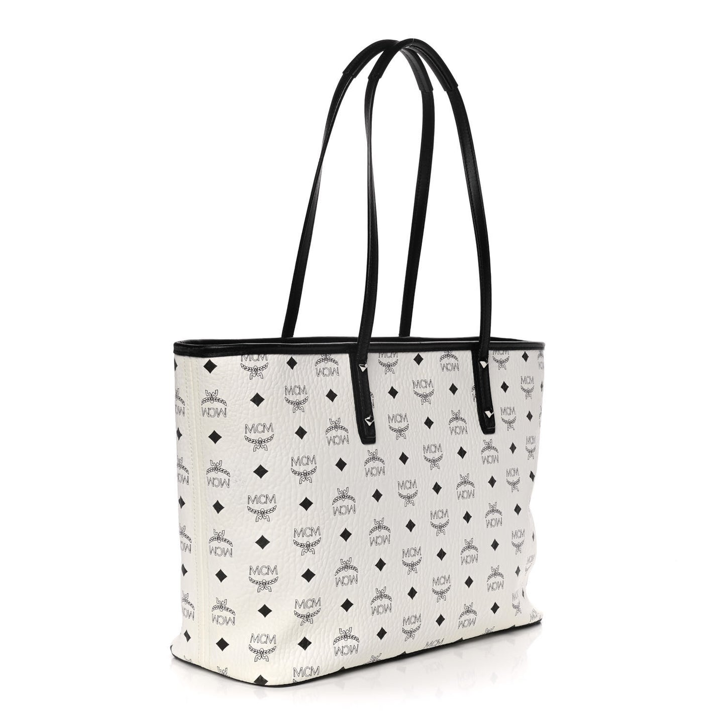 Visetos Medium Anya Zip Top Shopper Tote White