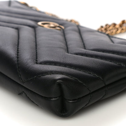 Gucci Calfskin Matelasse Mini GG Marmont Chain Bag Black 9 of 11