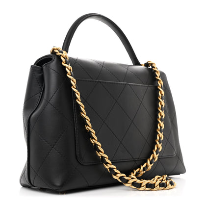 Chanel Calfskin Large Top Handle Flap Black 3 of 10