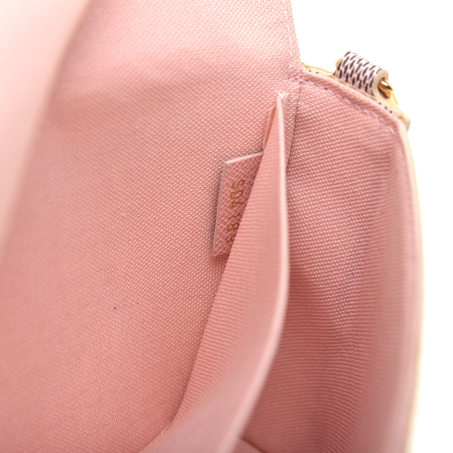 Damier Azur Pochette Felicie Chain Wallet Rose Ballerine