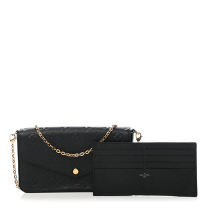 Louis Vuitton Empreinte Pochette Felicie Chain Wallet Black 2 of 17