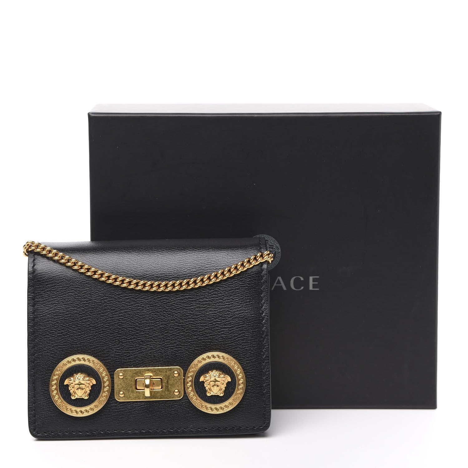 Versace Calfskin Mini Icon Handbag Black 11 of 11