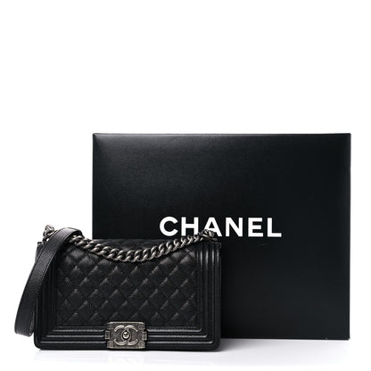 Chanel Caviar Quilted Medium Boy Flap Black 12 of 12