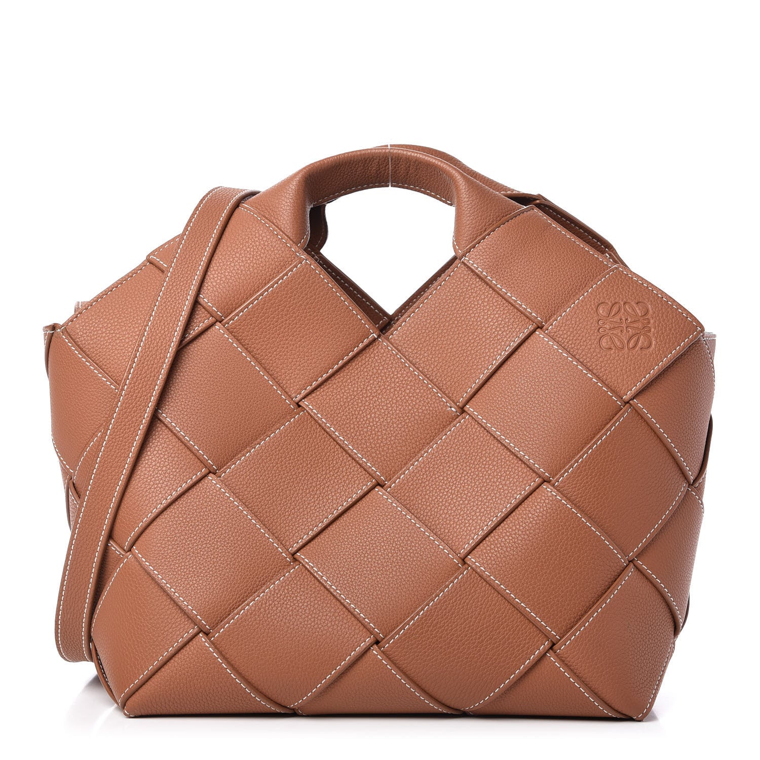Loewe Soft Grained Calfskin Woven Basket Bag Tan 1 of 10