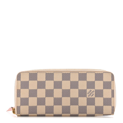 Louis Vuitton Damier Azur Clemence Wallet Rose Ballerine 1 of 11