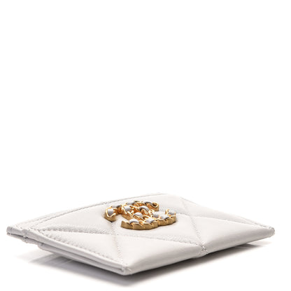 Chanel Lambskin Quilted Chanel 19 Card Holder Grey 4 of 9