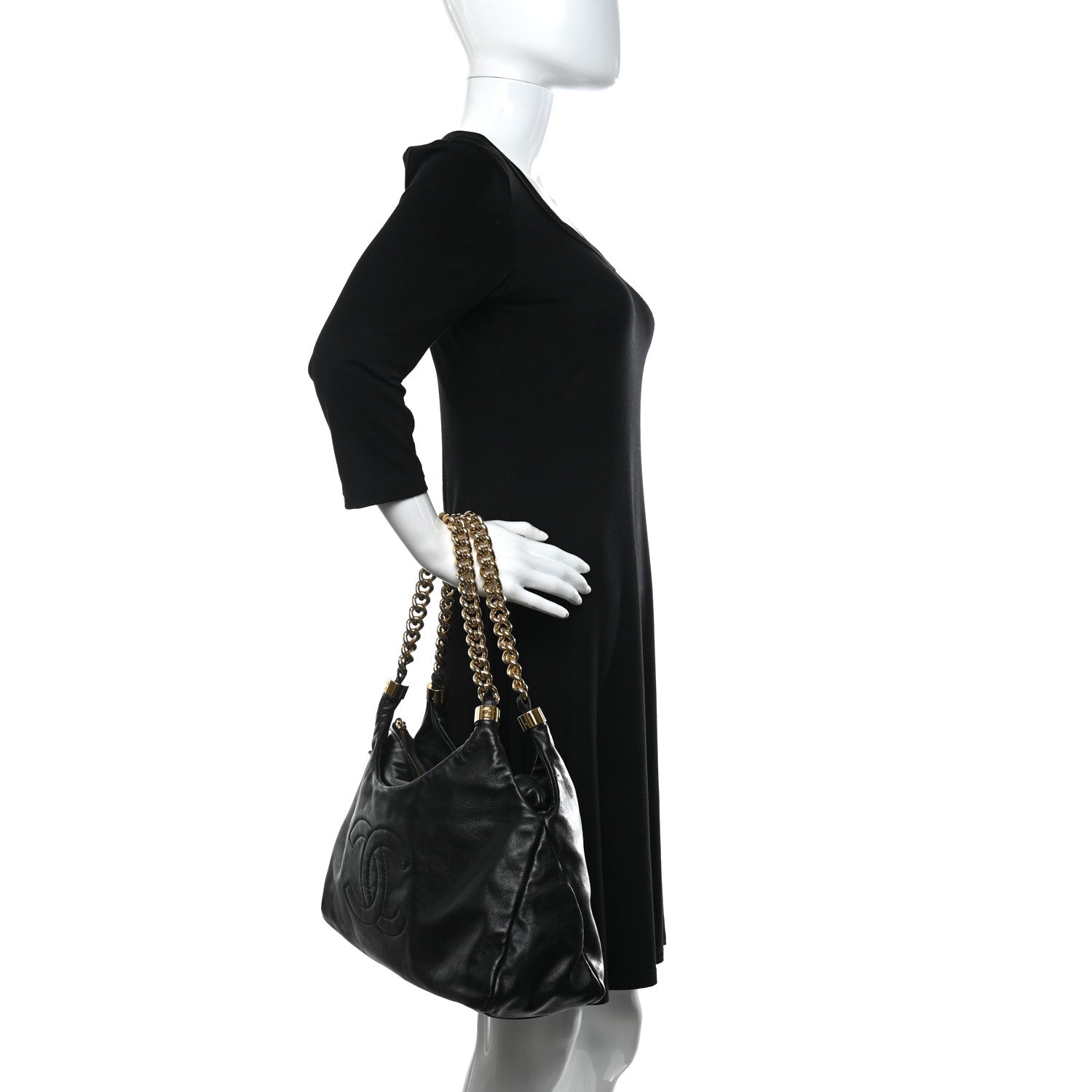 Chanel Calfskin Rodeo Drive Hobo Black 2 of 10