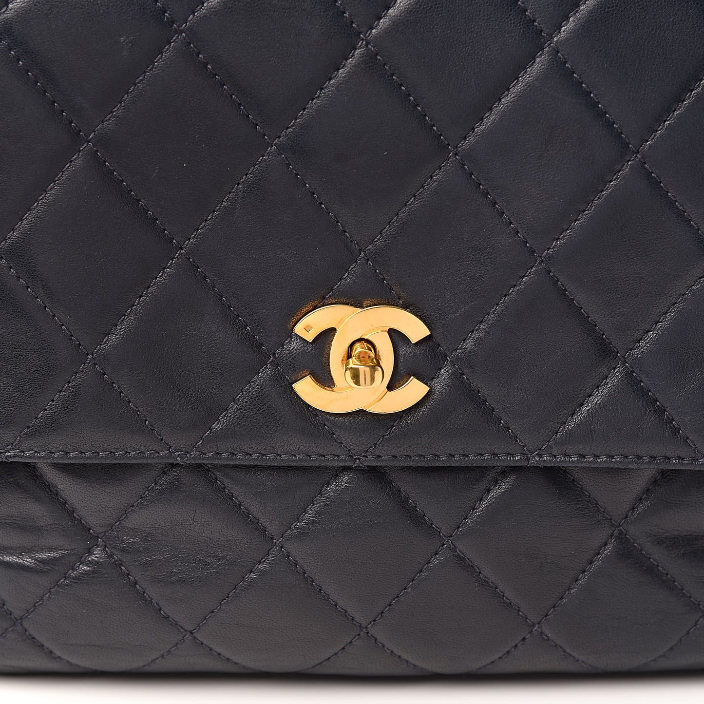 Lambskin Quilted Backpack Navy