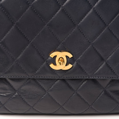 Chanel Lambskin Quilted Backpack Navy 10 of 10
