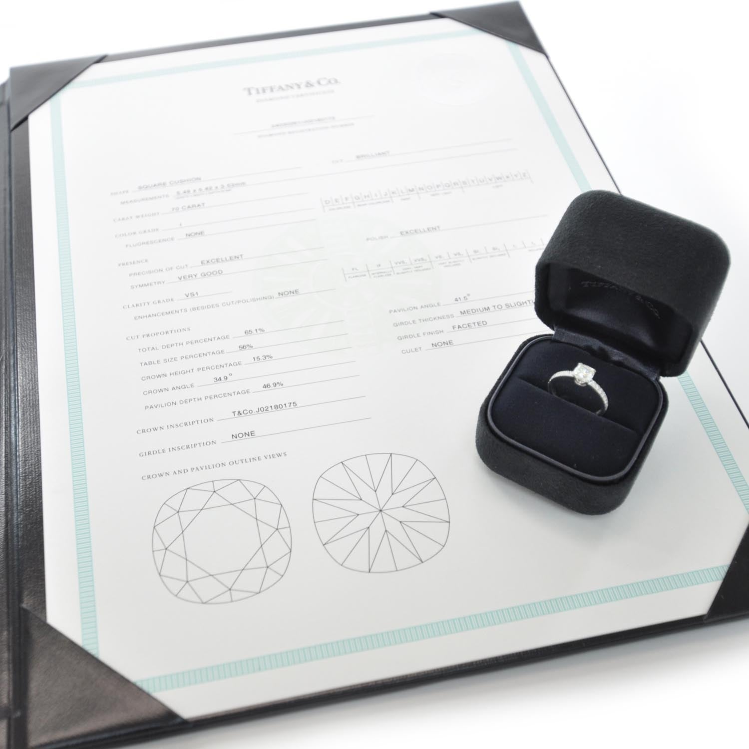 Tiffany Platinum .70 Carat Diamond Engagement Ring 5.5 3 of 9