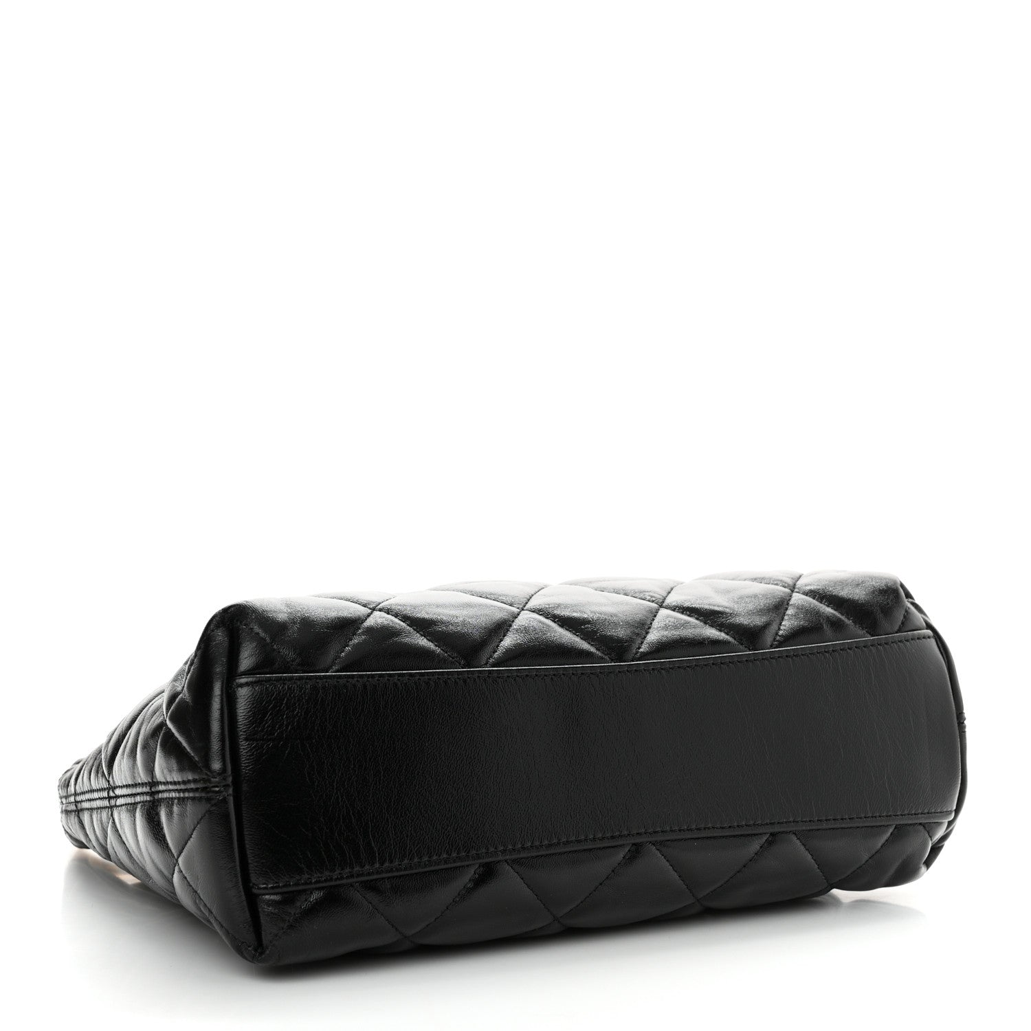 Chanel Shiny Crumpled Lambskin Quilted Medium CC Funky Town Hobo Black 4 of 10
