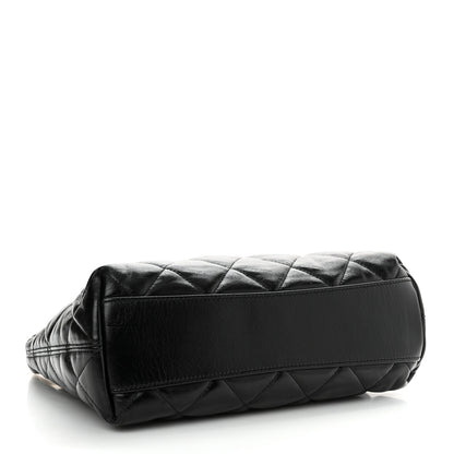 Chanel Shiny Crumpled Lambskin Quilted Medium CC Funky Town Hobo Black 4 of 10