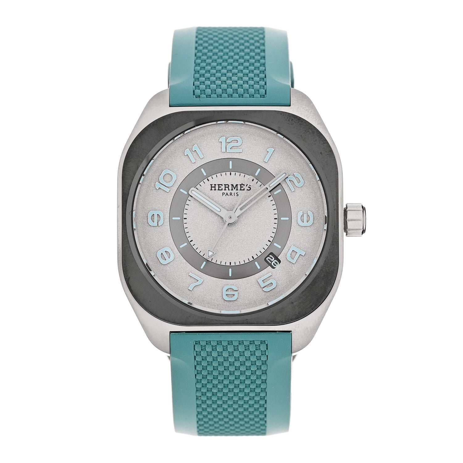 Hermes Titanium Rubber 39mm H08 Automatic Watch Bleu Saint Cyr 1 of 5
