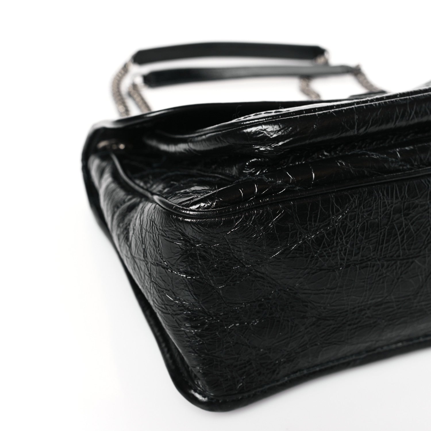 Saint Laurent Crinkled Calfskin Matelasse Monogram Medium Niki Chain Satchel Black 8 of 9