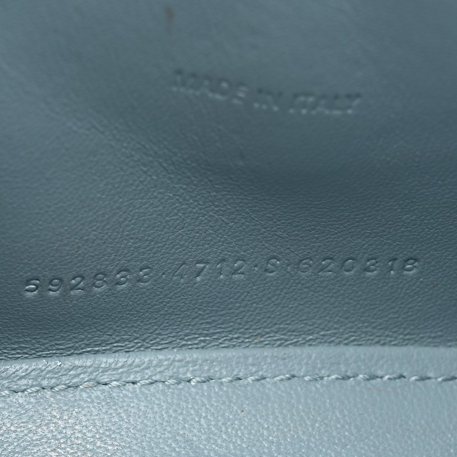 Balenciaga Shiny Calfskin Crocodile Embossed Hourglass Top Handle Bag XS Blue Grey 8 of 15