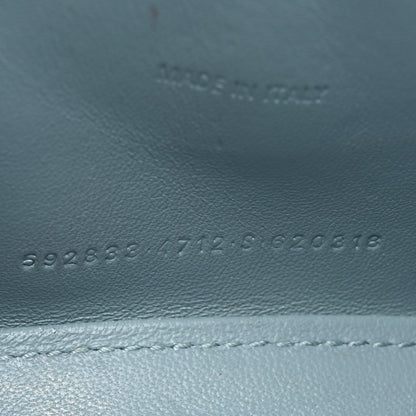 Balenciaga Shiny Calfskin Crocodile Embossed Hourglass Top Handle Bag XS Blue Grey 8 of 15
