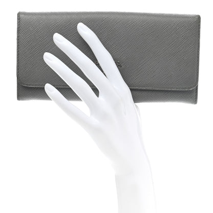 Prada Saffiano Metal Continental Flap Wallet Marmo 3 of 10