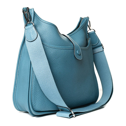 Hermes Taurillon Clemence Evelyne III GM Blue Jean 5 of 20