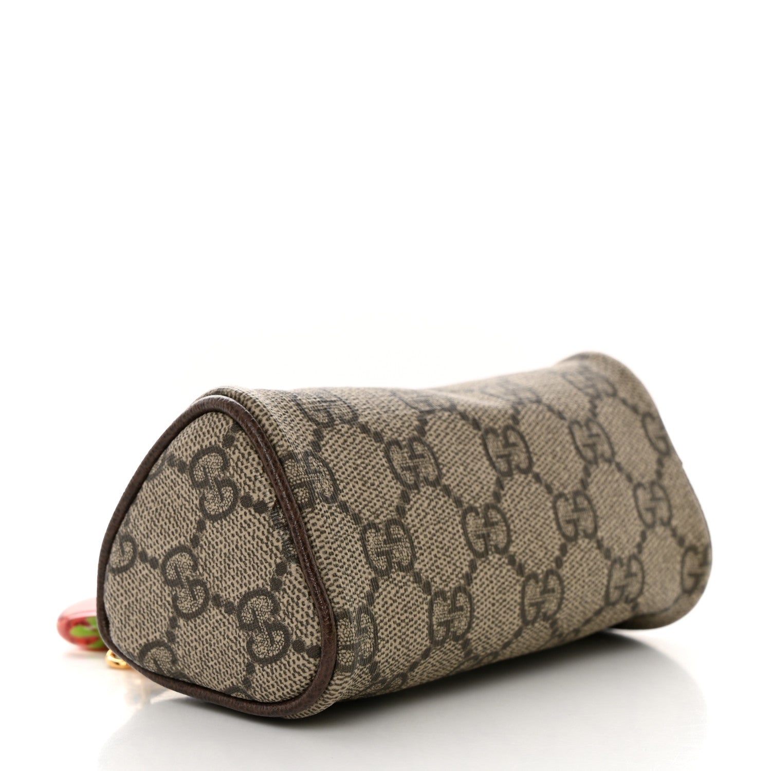 Gucci GG Supreme Monogram Strawberry Retro Interlocking G Barrel Coin Purse Beige Ebony 4 of 12