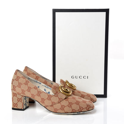 Gucci Monogram GG Victoire 55mm Loafer Pumps 39 Beige Ruggine 8 of 8
