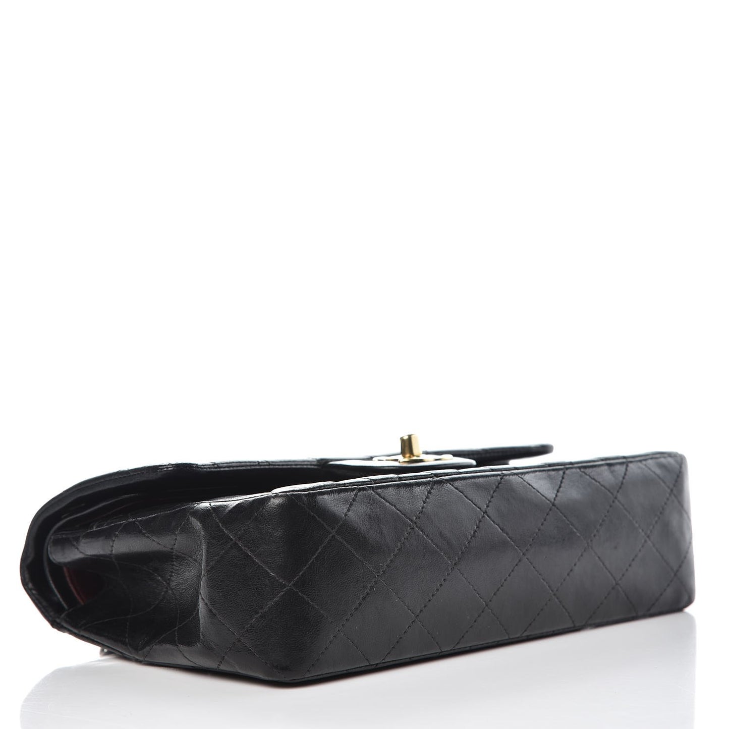 Lambskin Quilted Small Double Flap Black