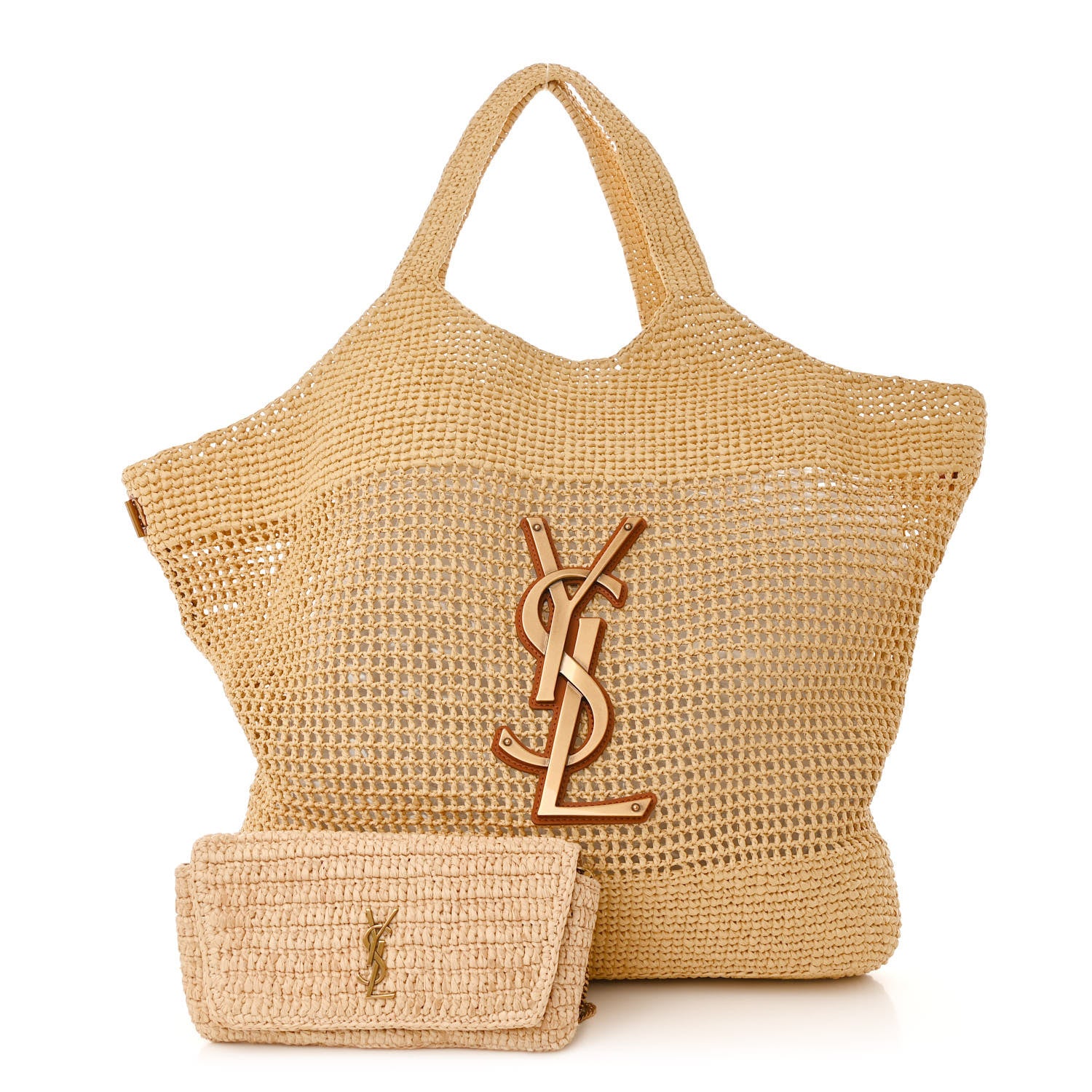 Saint Laurent Raffia Icare Shopping Tote Natural 3 of 14