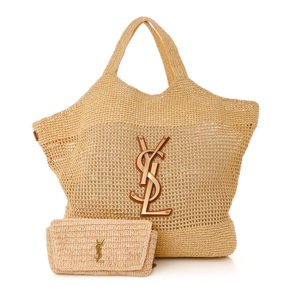 Saint Laurent Raffia Icare Shopping Tote Natural 3 of 14