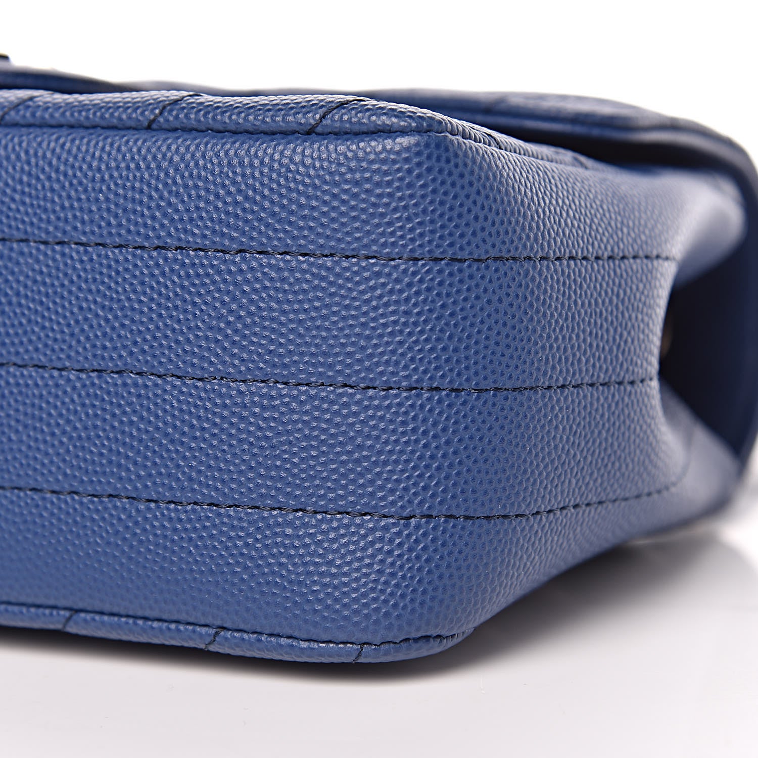 Chanel Caviar Chevron Quilted Mini Rectangular Flap Blue 8 of 9