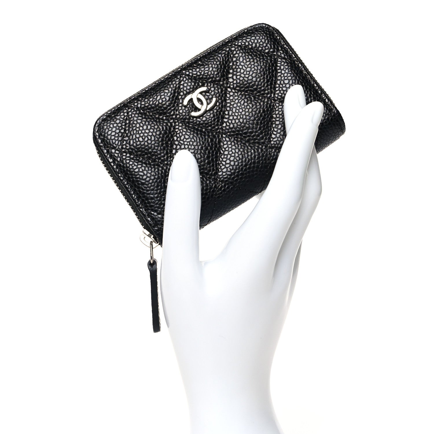 Chanel Caviar Quilted Zip Coin Purse Black 2 of 10