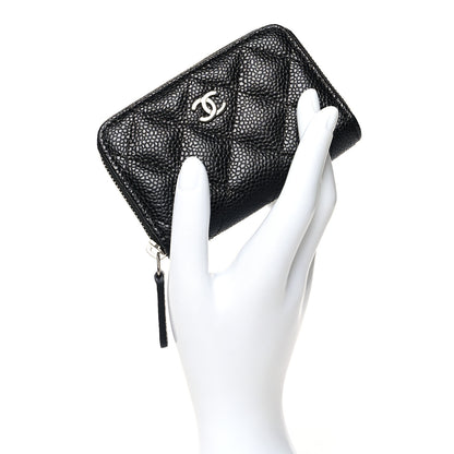 Chanel Caviar Quilted Zip Coin Purse Black 2 of 10