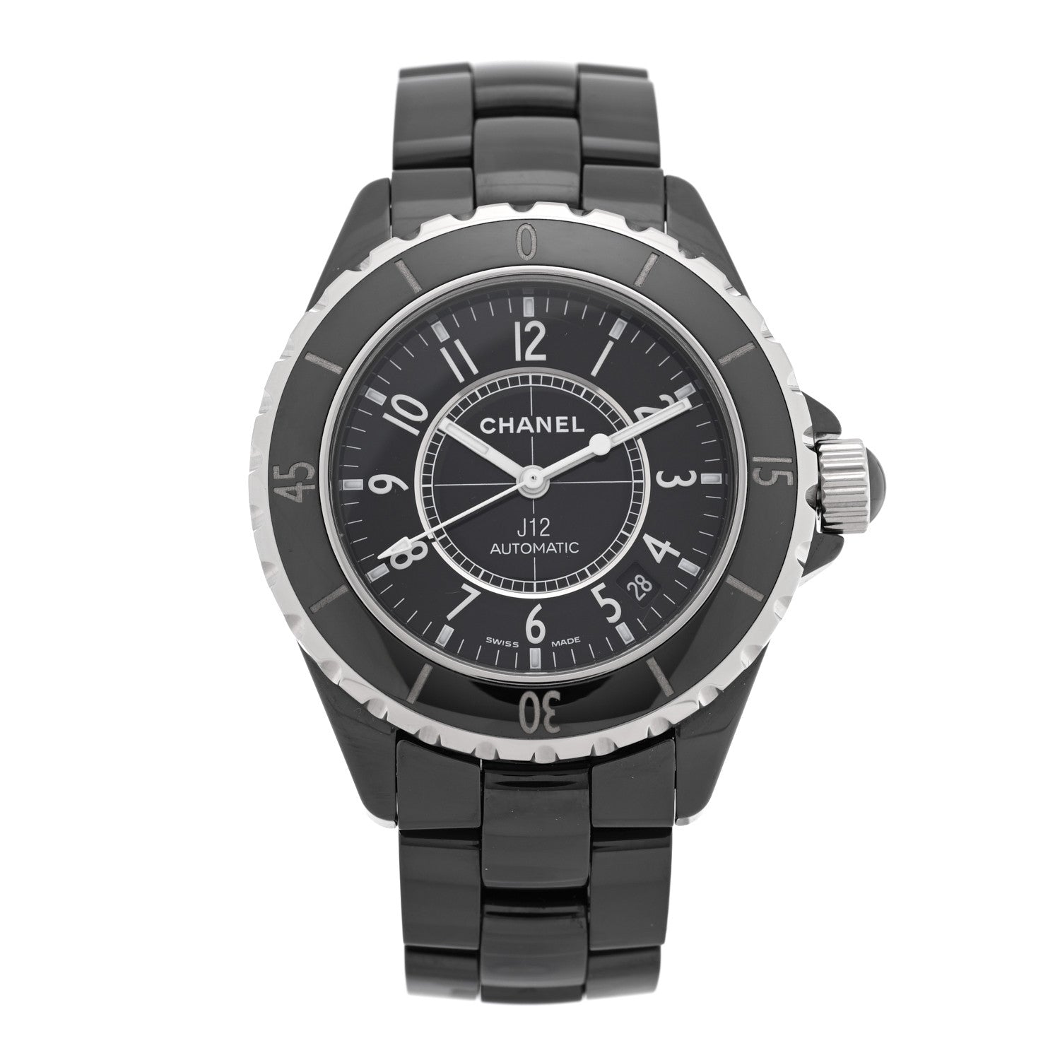 Chanel Stainless Steel Ceramic 38mm J12 Automatic Watch Black 1 of 4