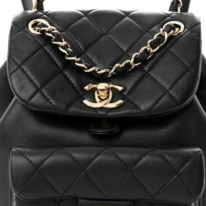 Chanel Lambskin Quilted Small Duma Drawstring Backpack Black 8 of 12