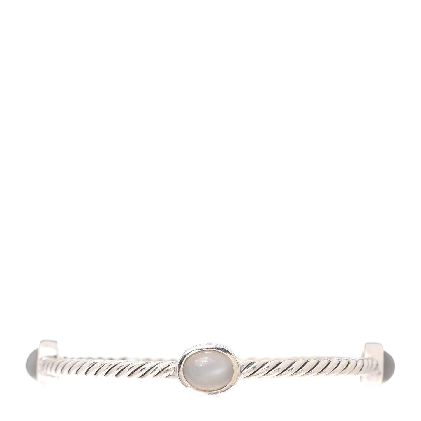 Sterling Silver Moonstone 3mm 4 Station Bangle Bracelet
