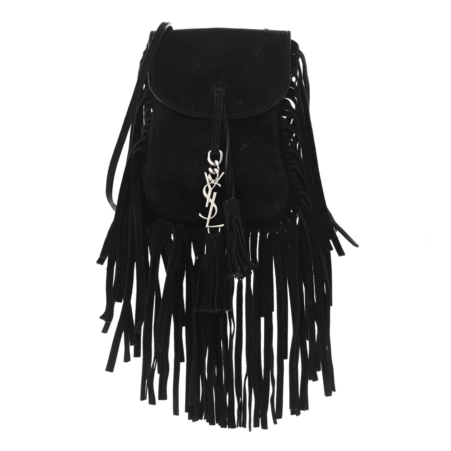 Suede Fringe Toy Monogram Anita Crossbody Bag Black