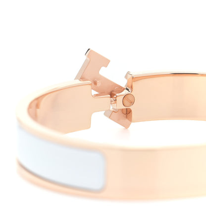 Hermes Enamel Narrow Clic Clac H Bracelet GM White 4 of 5