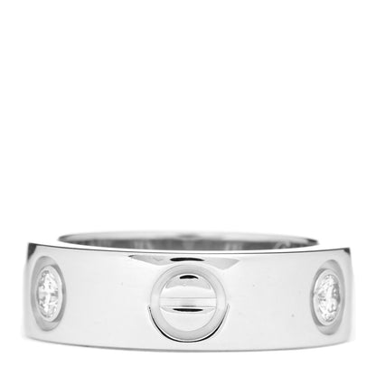 Cartier 18K White Gold 3 Diamond 5.5mm LOVE Ring 46 3.75 3 of 4