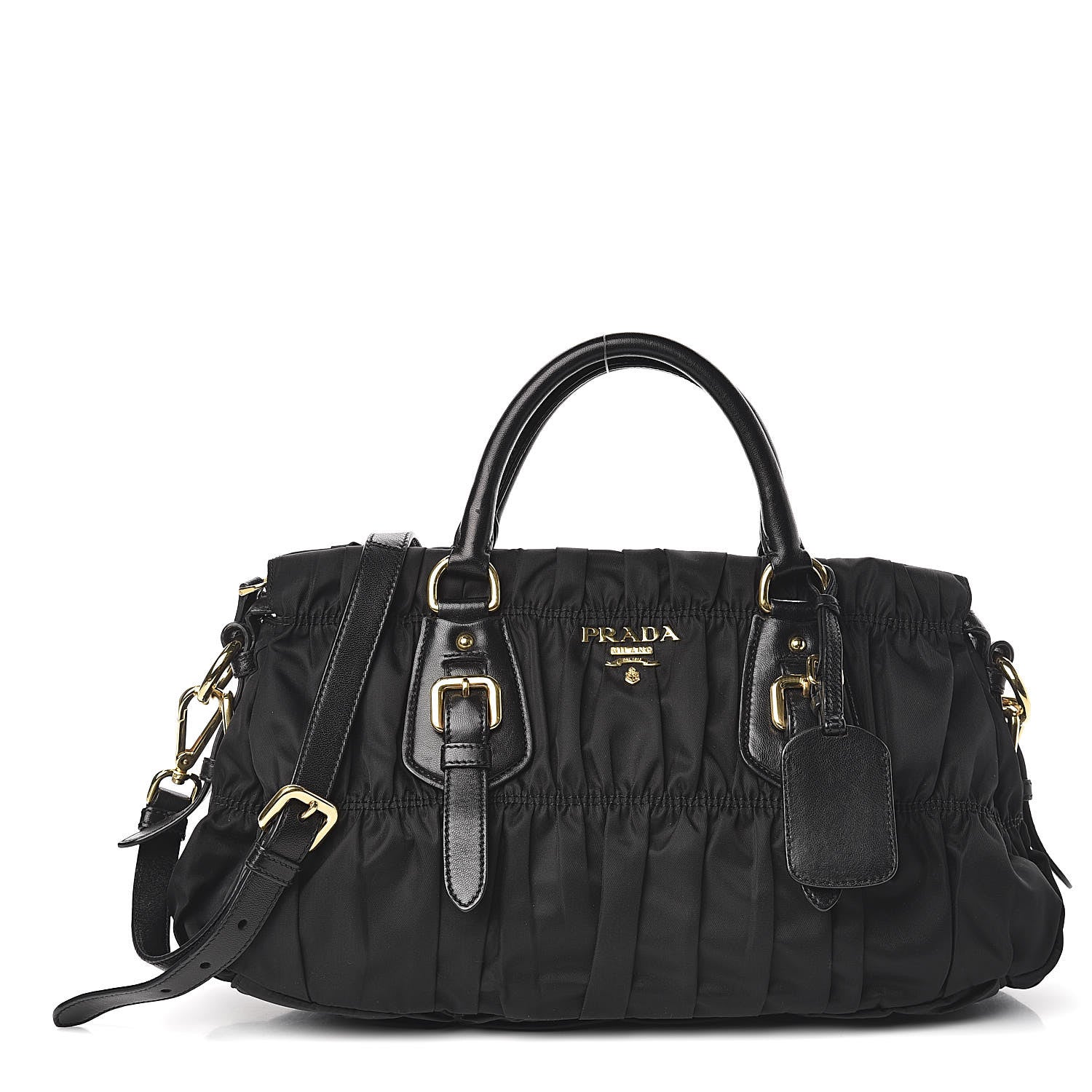 Prada Tessuto Nylon Gaufre Shopping Satchel Black 1 of 9