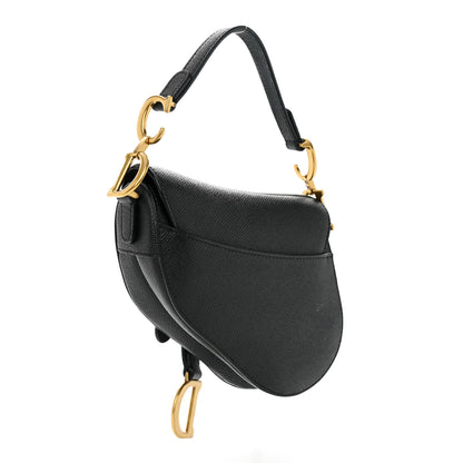 Christian Dior Grained Calfskin Mini Saddle Bag Black 3 of 13