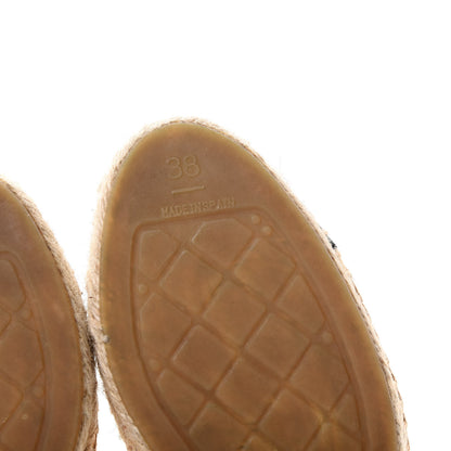 Chanel Laminated Lambskin Grosgrain CC Espadrilles 38 Gold Black 9 of 13