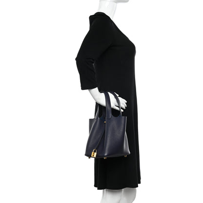Hermes Taurillon Clemence Picotin Lock 18 PM Bleu Nuit 2 of 11