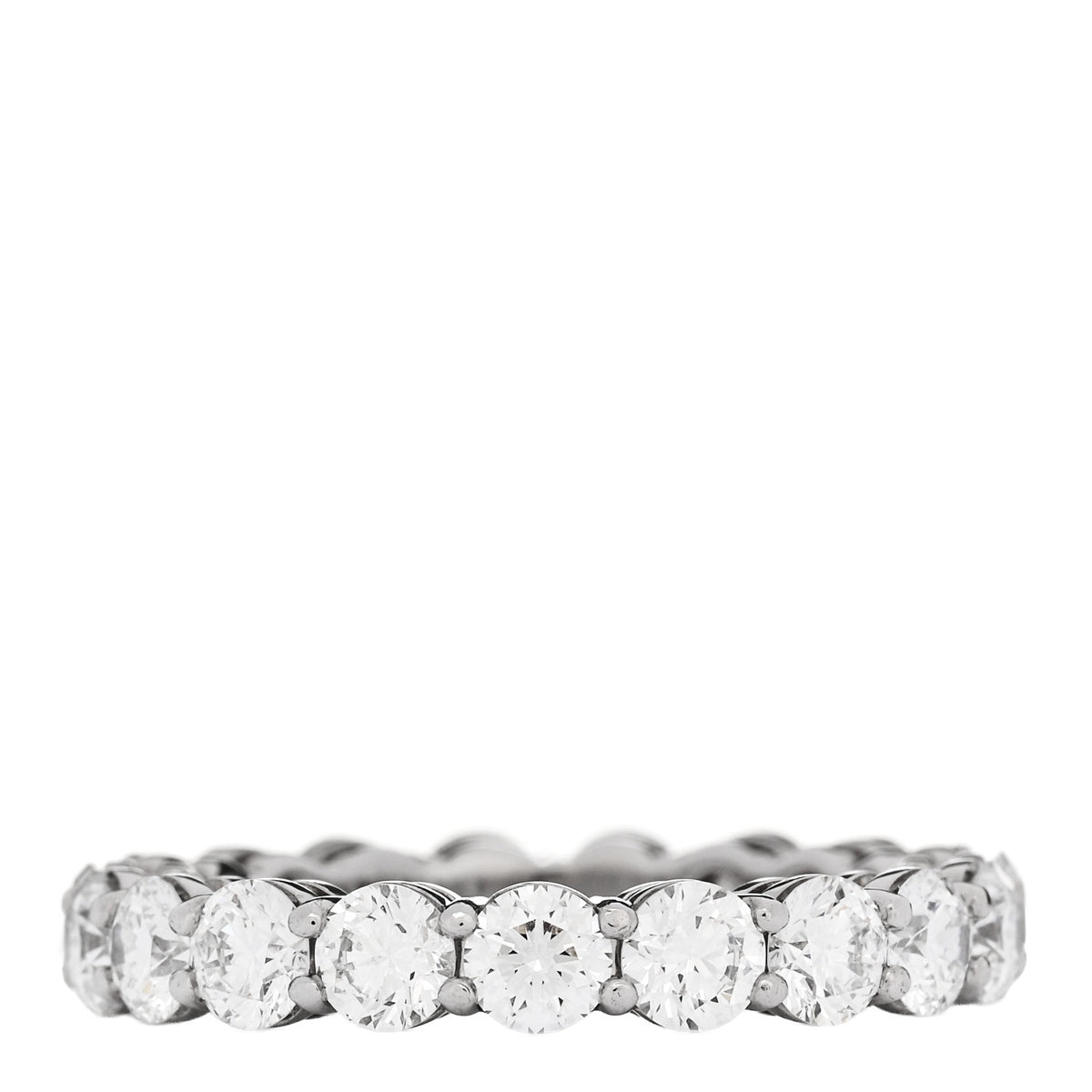 Tiffany Platinum Diamond 3.7mm Embrace Eternity Band Ring 53 6.5 1 of 5