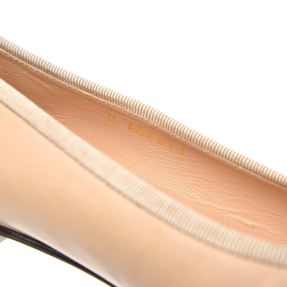Chanel Lambskin Cap Toe CC Ballerina Flats 40 Beige Black 8 of 9