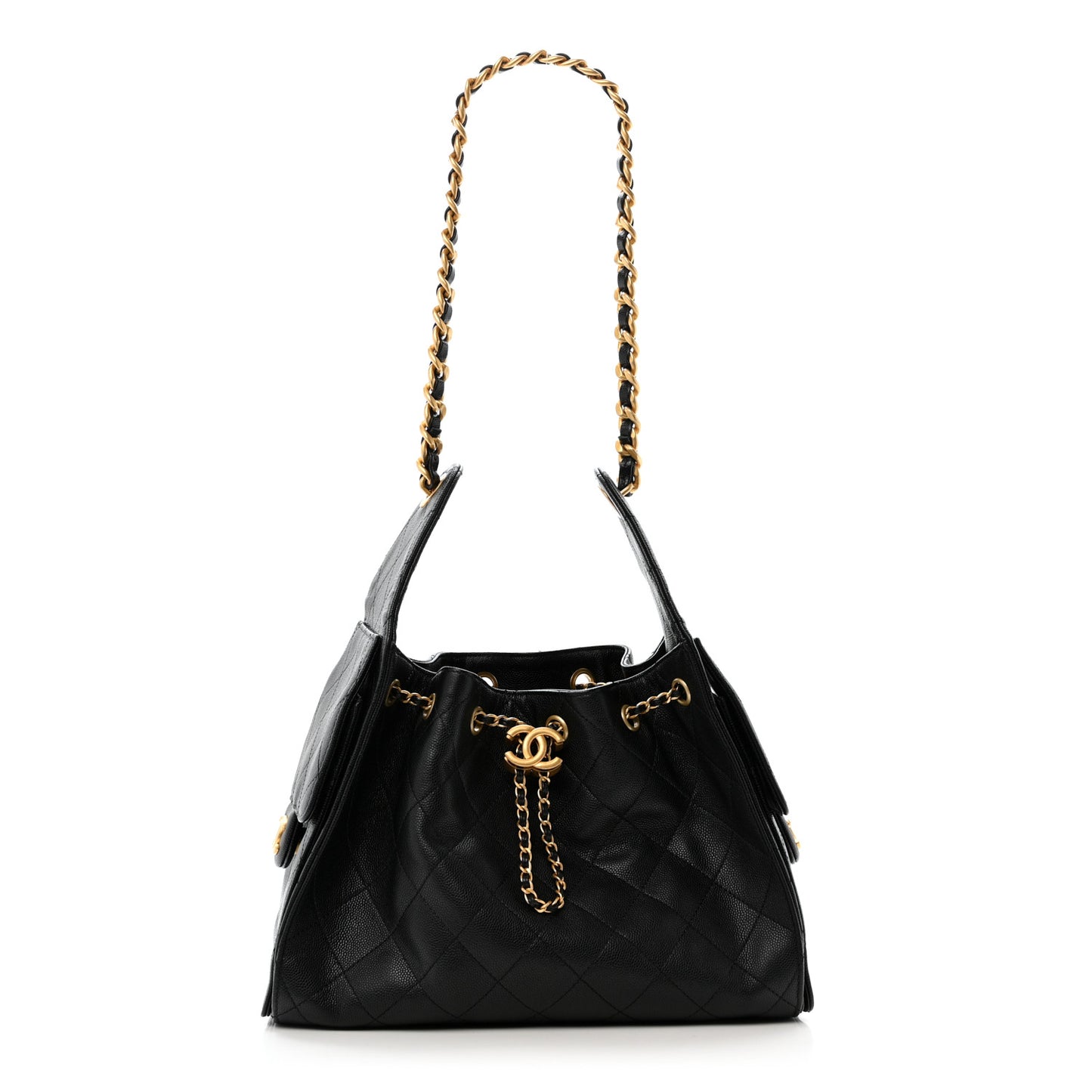 Caviar Quilted Small Chanel 25 Handbag Black