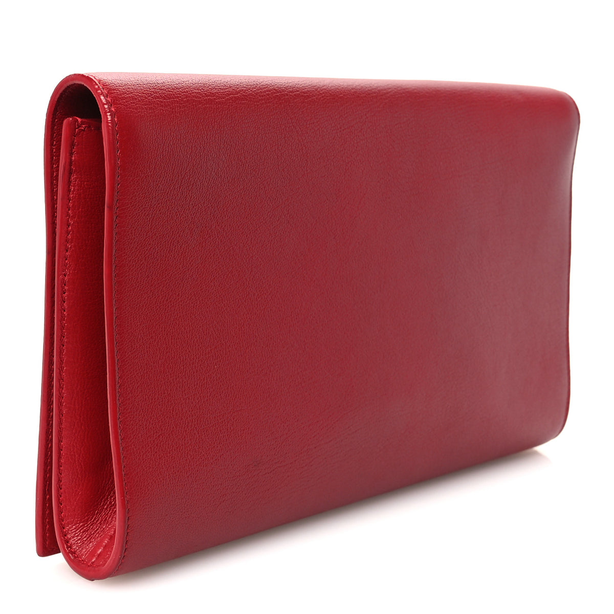 Saint Laurent Calfskin Monogram Large Belle De Jour Clutch Red 3 of 9