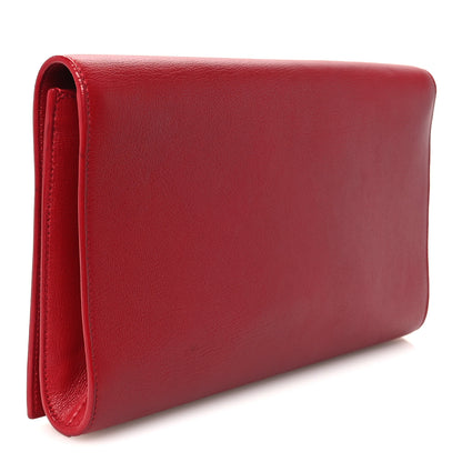 Saint Laurent Calfskin Monogram Large Belle De Jour Clutch Red 3 of 9