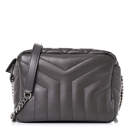 Saint Laurent Calfskin Y Quilted Monogram Small Loulou Bowling Bag Earth 1 of 12