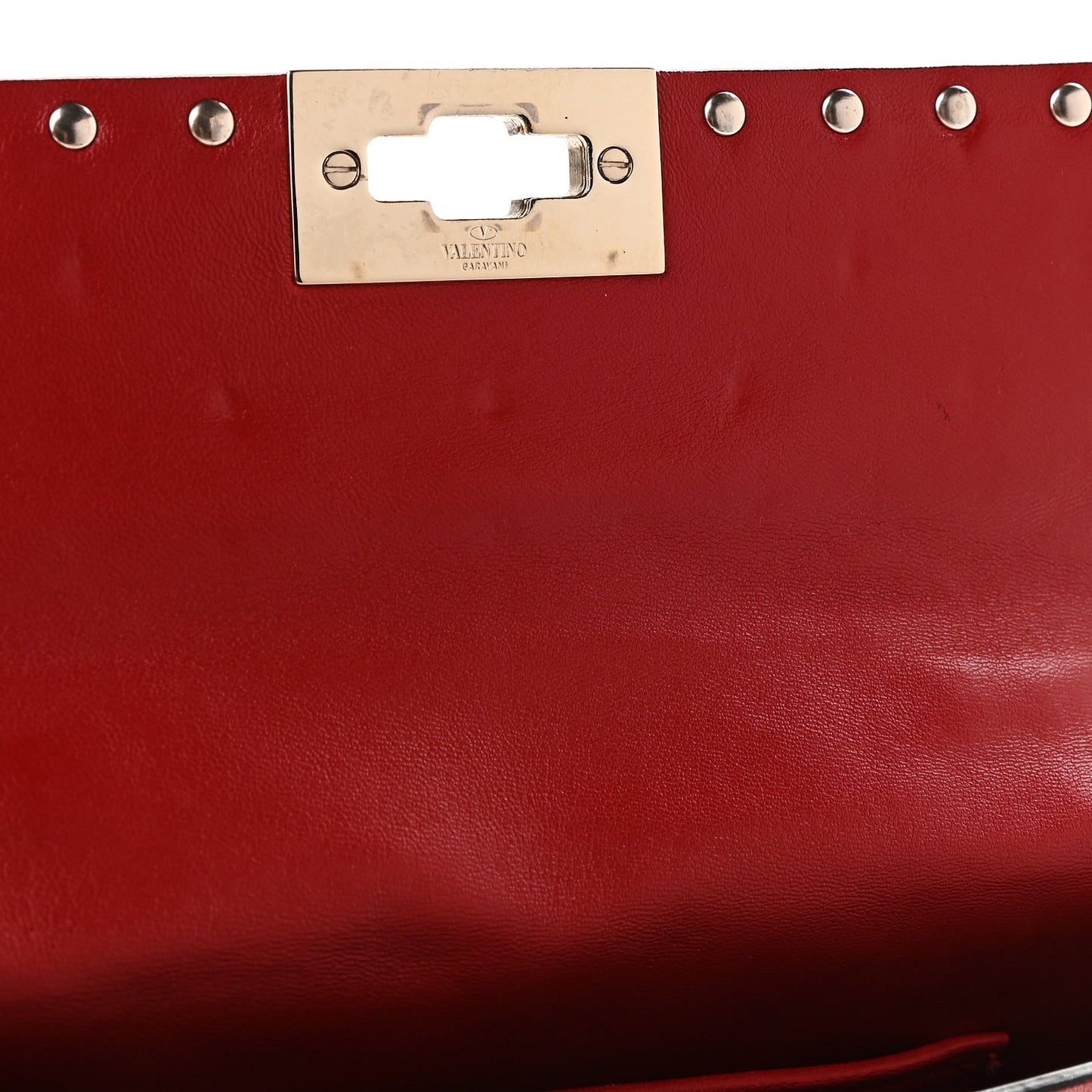 Nappa Small Rockstud Spike Shoulder Bag Rosso Valentino
