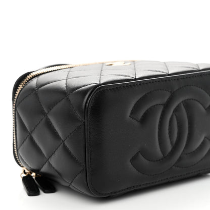 Chanel Lambskin Quilted Small Top Handle Vanity Case With Chain Black 10 of 11