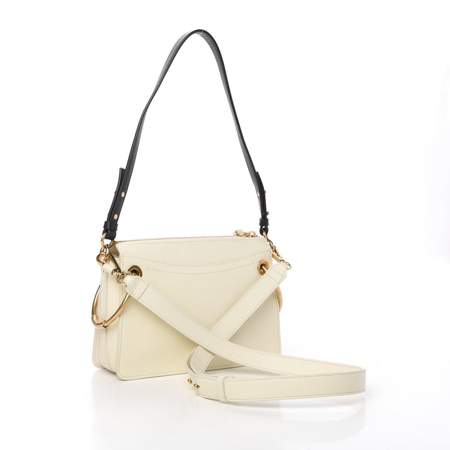 Calfskin Suede Small Roy Bag Natural White